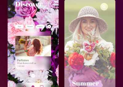 Web concept with flowers