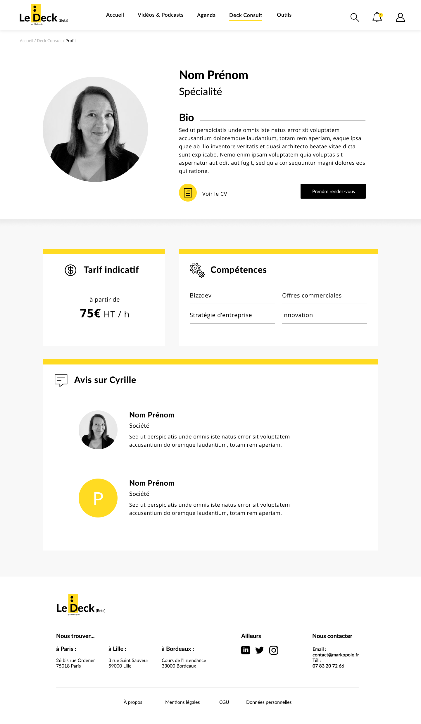 profil page - webdesign